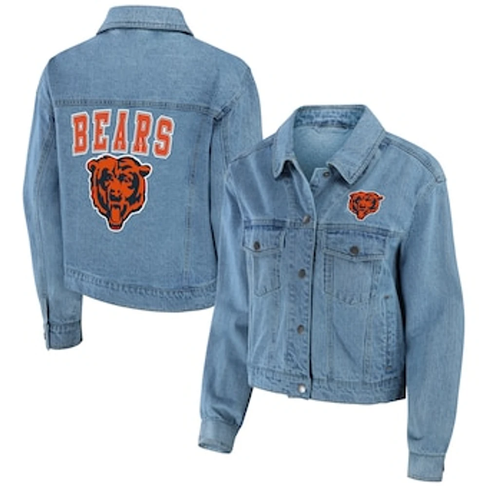 Women's WEAR by Erin Andrews Chicago Bears Full-Snap Denim Jacket