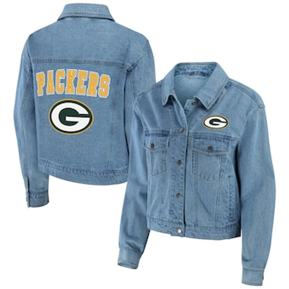 Women's WEAR by Erin Andrews Green Bay Packers Full-Snap Denim Jacket