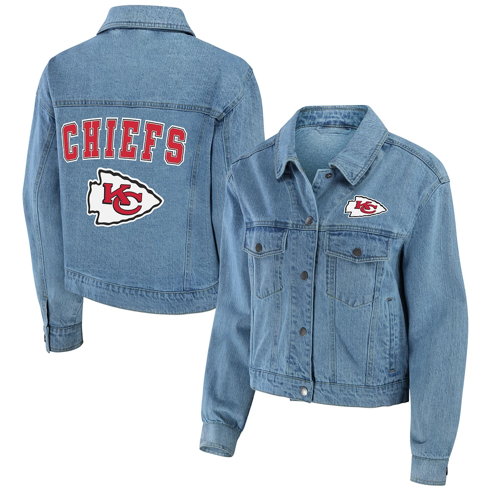 Women's WEAR by Erin Andrews Kansas City Chiefs Full-Snap Denim Jacket