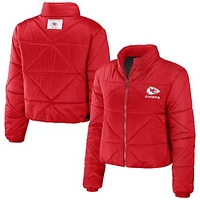 Women's WEAR by Erin Andrews  Red Kansas City Chiefs Cropped Puffer Full-Zip Jacket