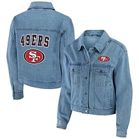 Women's WEAR by Erin Andrews San Francisco 49ers Full-Snap Denim Jacket