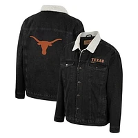 Men's Colosseum x Wrangler Charcoal Texas Longhorns Western Button-Up Denim Jacket