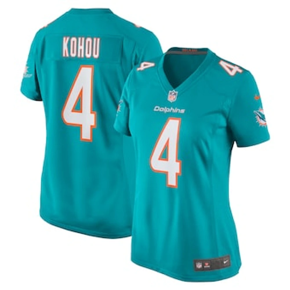 Women's Nike Kader Kohou Aqua Miami Dolphins Game Player Jersey