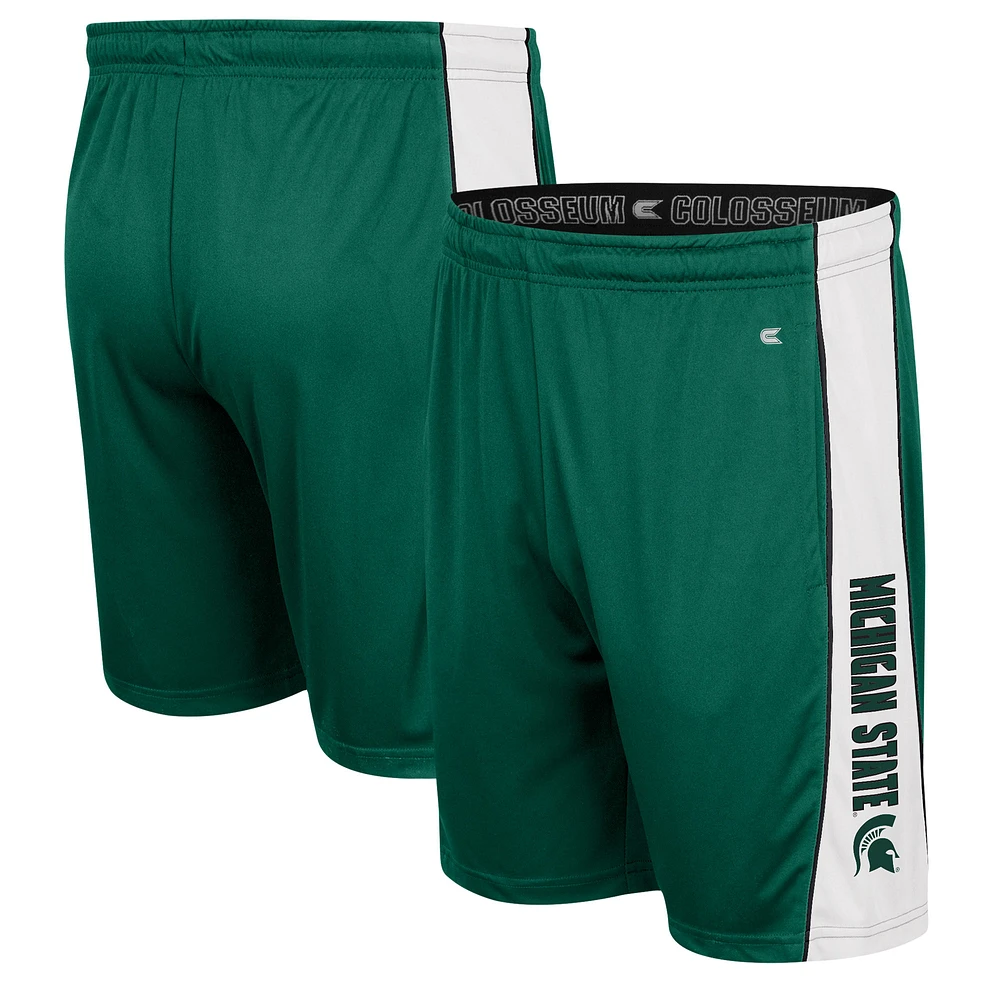 Men's Colosseum Green Michigan State Spartans Panel Shorts