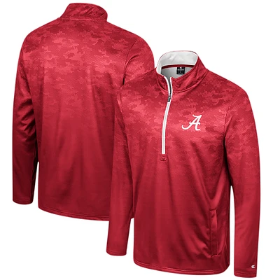 Men's Colosseum  Crimson Alabama Tide The Machine Half-Zip Jacket