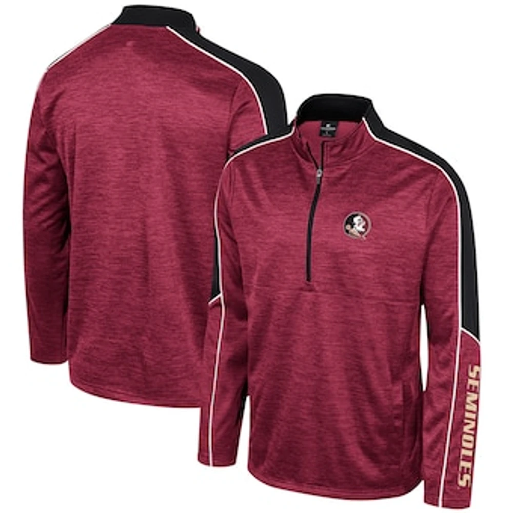 Men's Colosseum Garnet Florida State Seminoles Marled Half-Zip Jacket