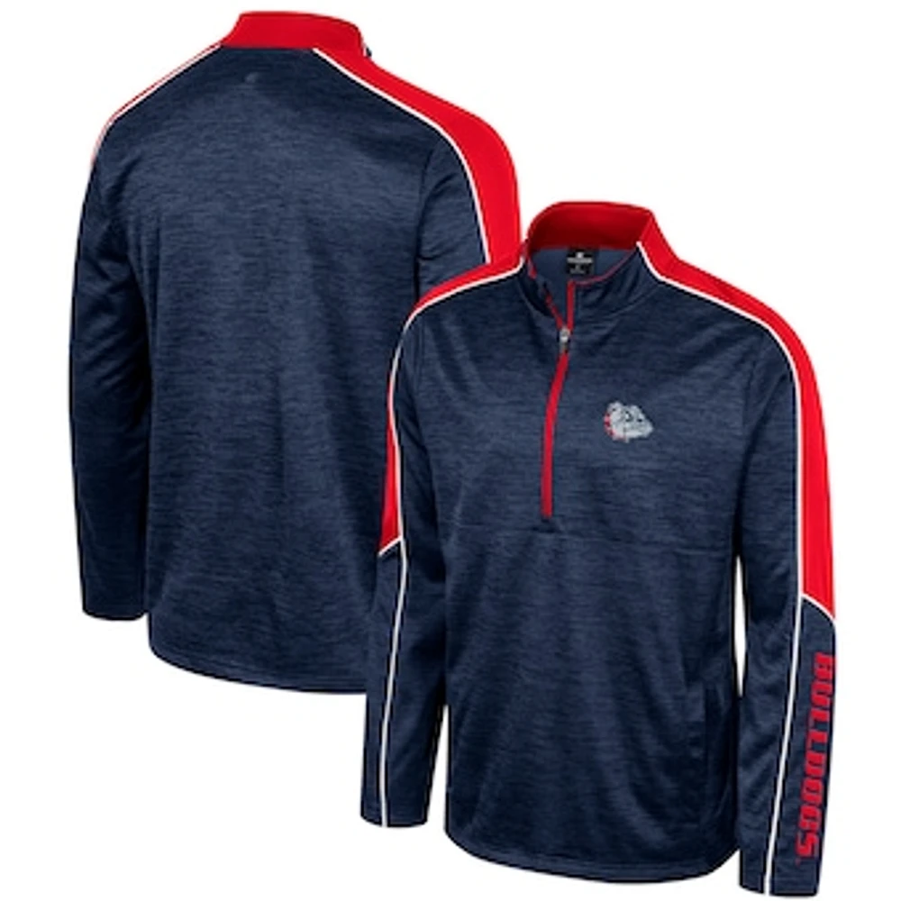 Men's Colosseum Navy Gonzaga Bulldogs Marled Half-Zip Jacket