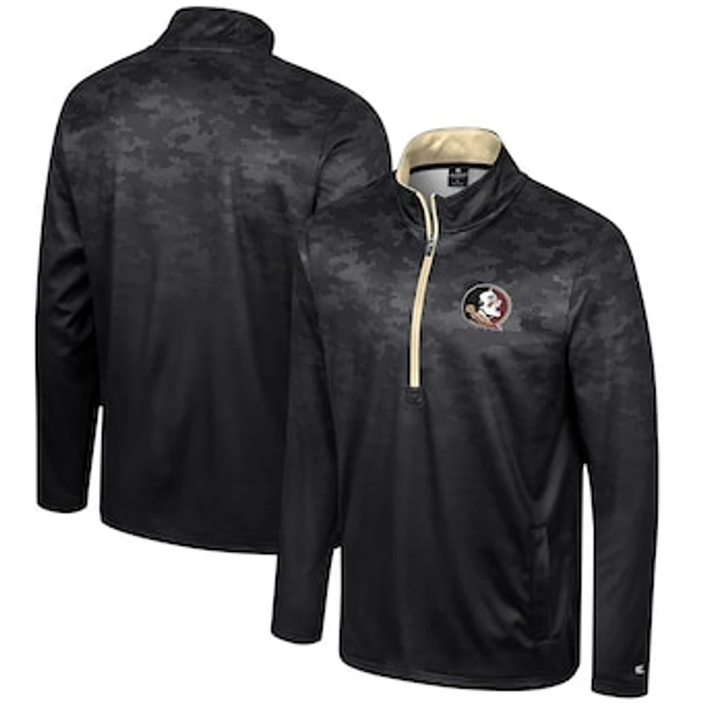 Men's Colosseum  Black Florida State Seminoles The Machine Half-Zip Jacket