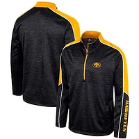 Men's Colosseum Black Iowa Hawkeyes Marled Half-Zip Jacket