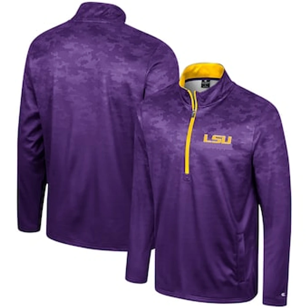 Men's Colosseum  Purple LSU Tigers The Machine Half-Zip Jacket