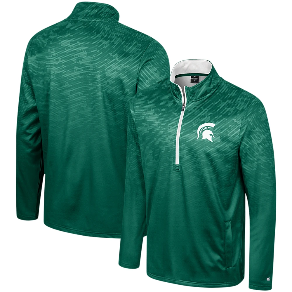 Men's Colosseum  Green Michigan State Spartans The Machine Half-Zip Jacket