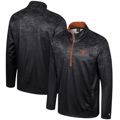 Men's Colosseum  Black Texas Longhorns The Machine Half-Zip Jacket