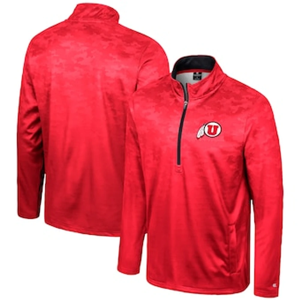 Men's Colosseum  Red Utah Utes The Machine Half-Zip Jacket