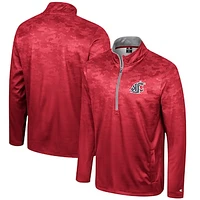 Men's Colosseum Crimson Washington State Cougars The Machine Half-Zip Jacket