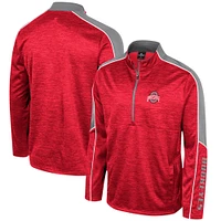 Men's Colosseum Scarlet Ohio State Buckeyes Marled Half-Zip Jacket