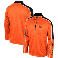 Men's Colosseum Orange Oregon State Beavers Marled Half-Zip Jacket