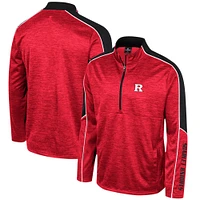 Men's Colosseum Scarlet Rutgers Knights Marled Half-Zip Jacket