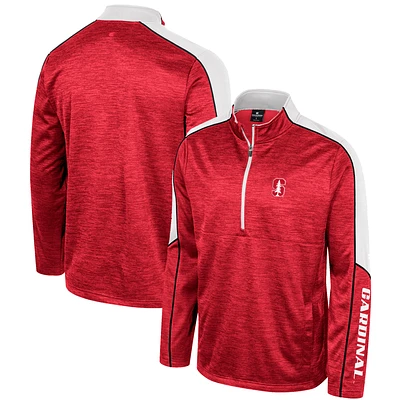 Men's Colosseum Cardinal Stanford Marled Half-Zip Jacket