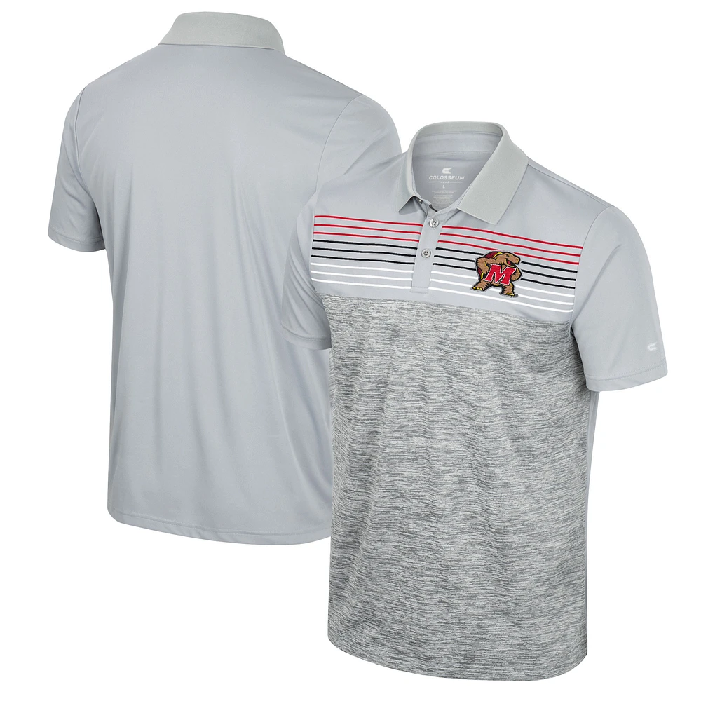 Men's Colosseum Gray Maryland Terrapins Cybernetic Polo