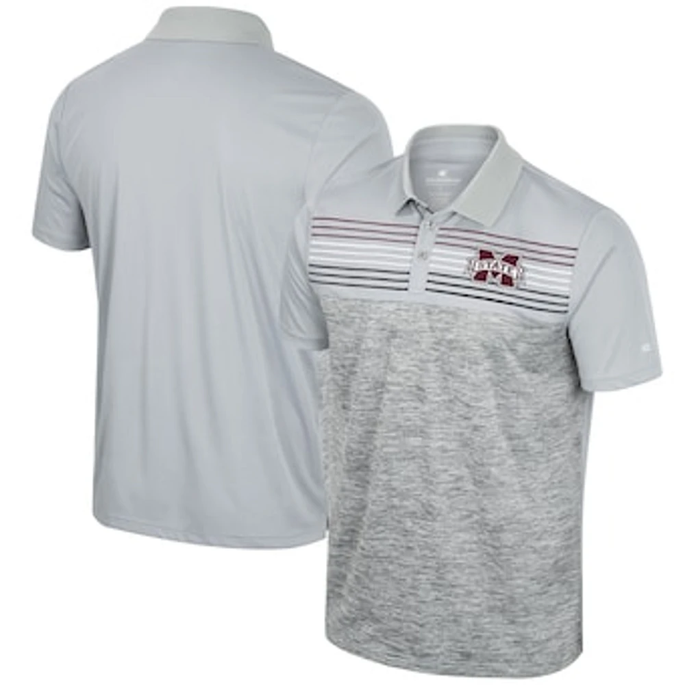 Men's Colosseum Gray Mississippi State Bulldogs Cybernetic Polo