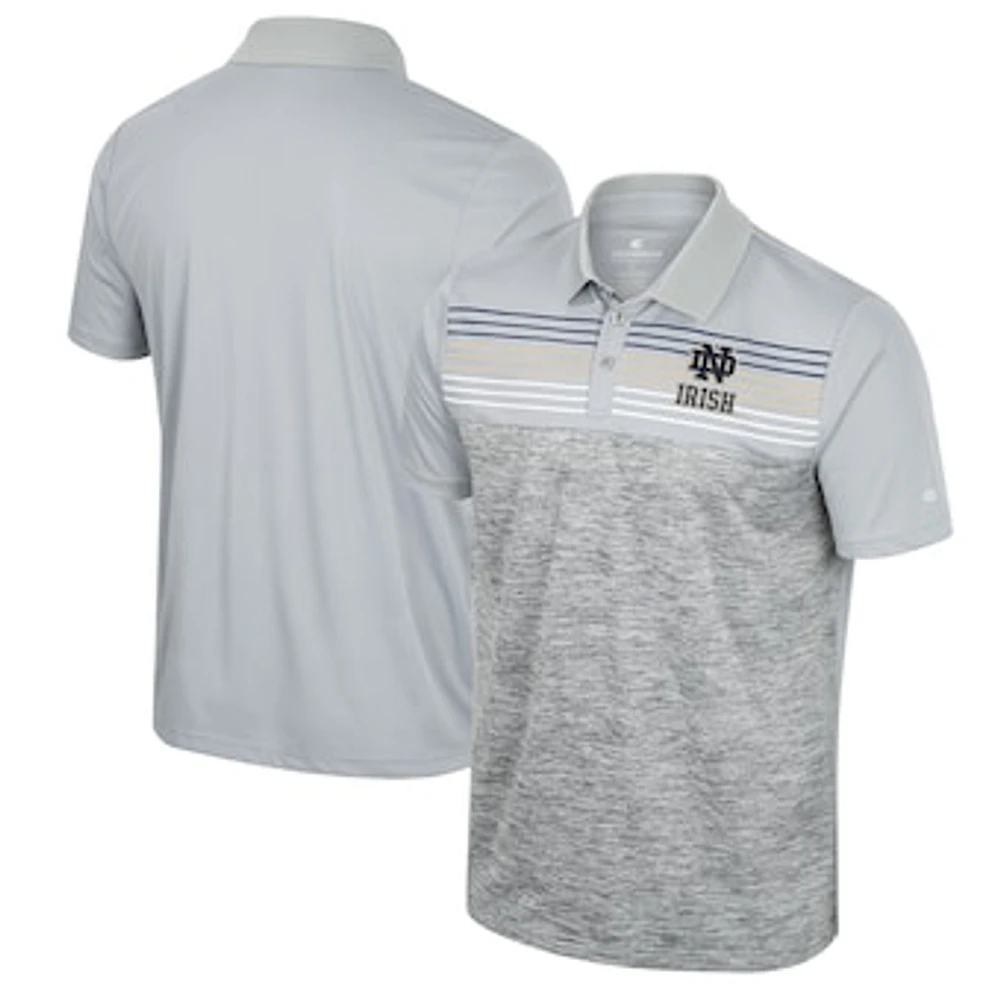 Men's Colosseum Gray Notre Dame Fighting Irish Cybernetic Polo