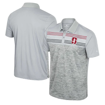 Men's Colosseum Gray Stanford Cardinal Cybernetic Polo