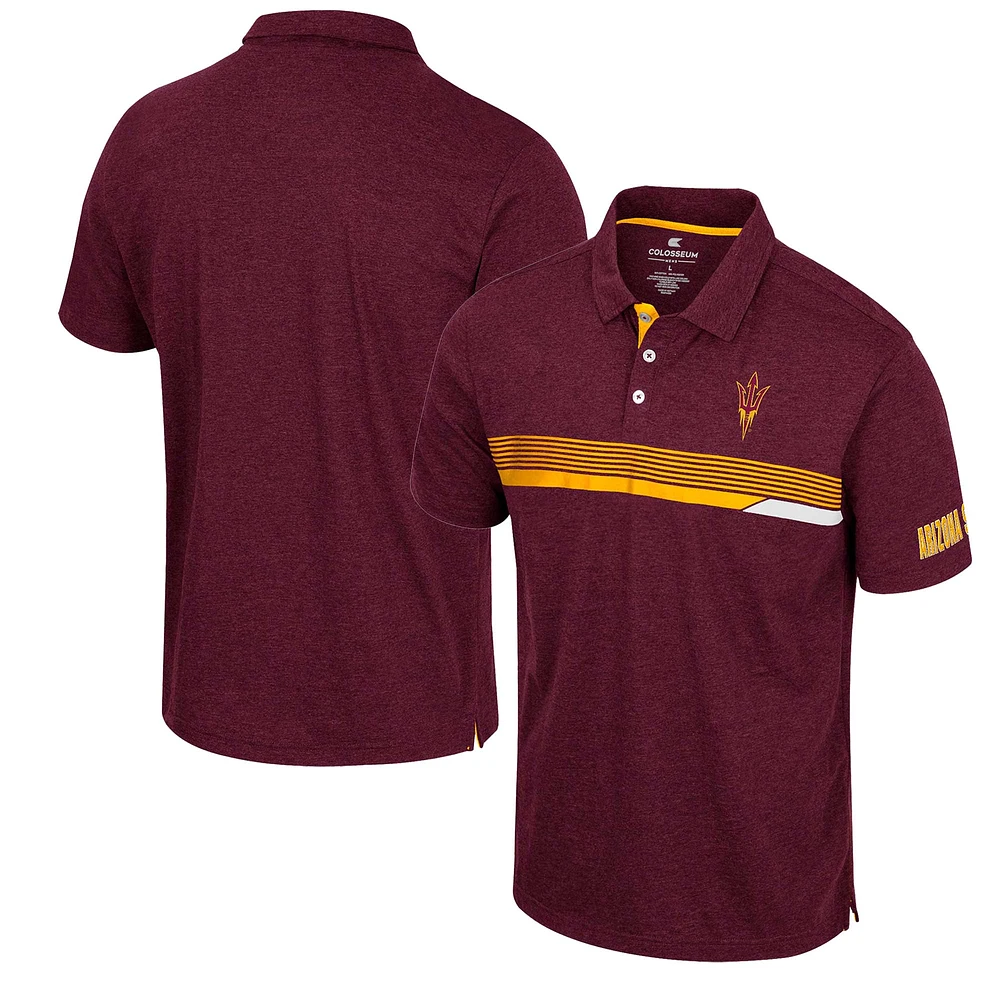 Men's Colosseum  Maroon Arizona State Sun Devils No Problemo Polo