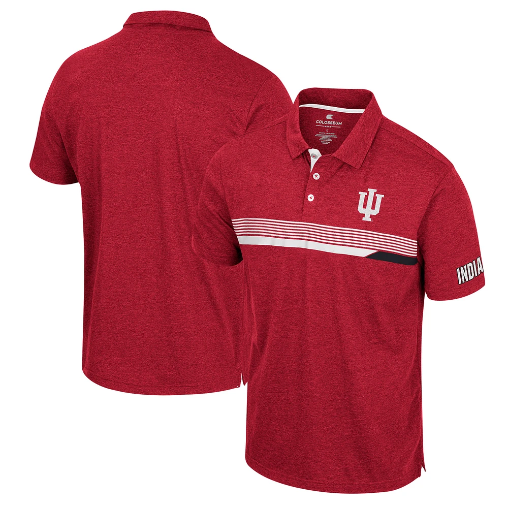 Men's Colosseum  Crimson Indiana Hoosiers No Problemo Polo