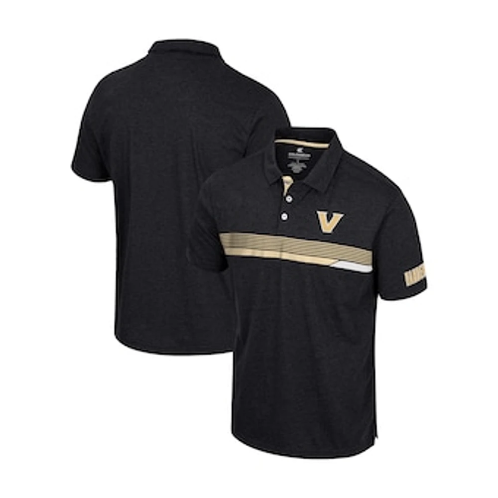 Men's Colosseum  Black Vanderbilt Commodores No Problemo Polo