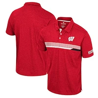 Men's Colosseum  Red Wisconsin Badgers No Problemo Polo
