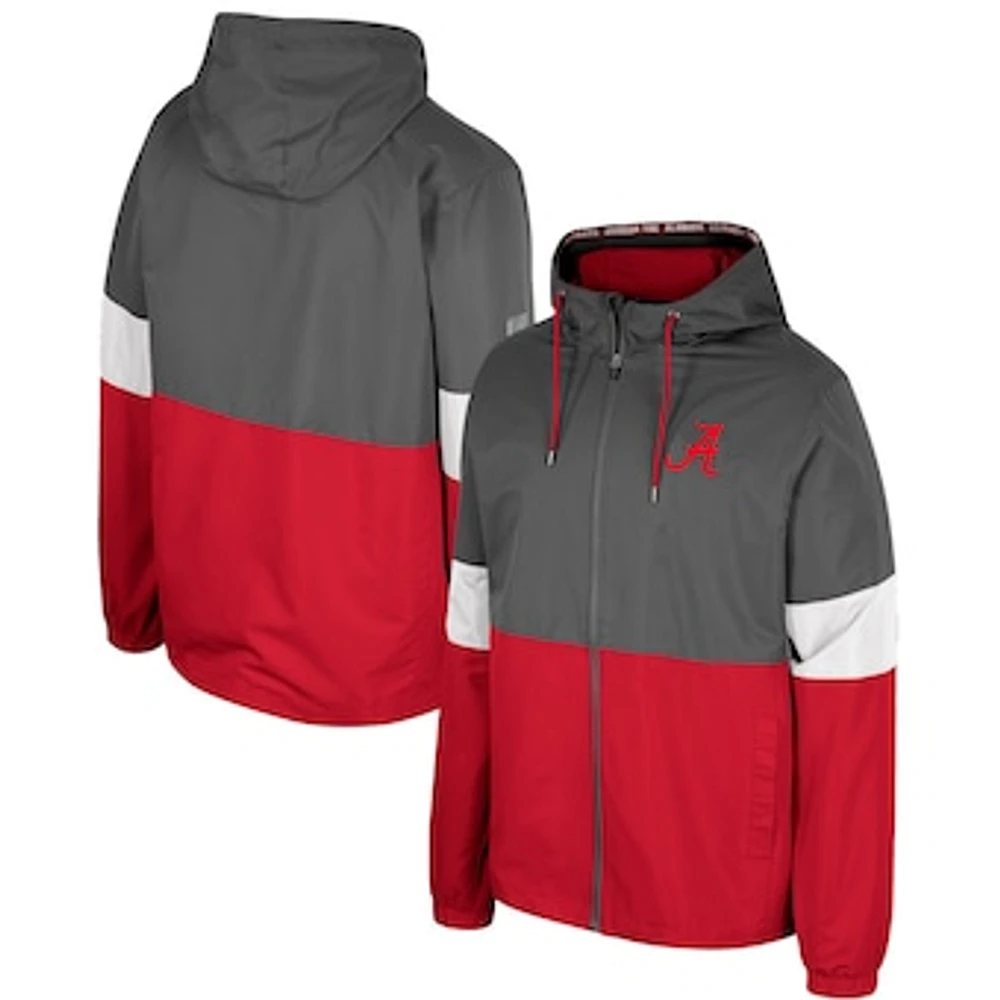 Men's Colosseum Charcoal Alabama Crimson Tide Miles Full-Zip Jacket