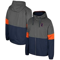 Men's Colosseum Charcoal Illinois Fighting Illini Miles Full-Zip Jacket