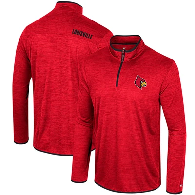 Men's Colosseum Red Louisville Cardinals Wright Quarter-Zip Windshirt