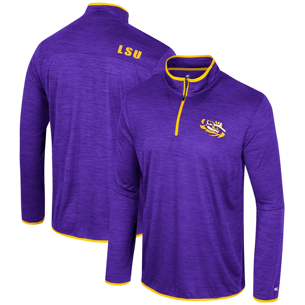 Men's Colosseum Purple LSU Tigers Wright Quarter-Zip Windshirt