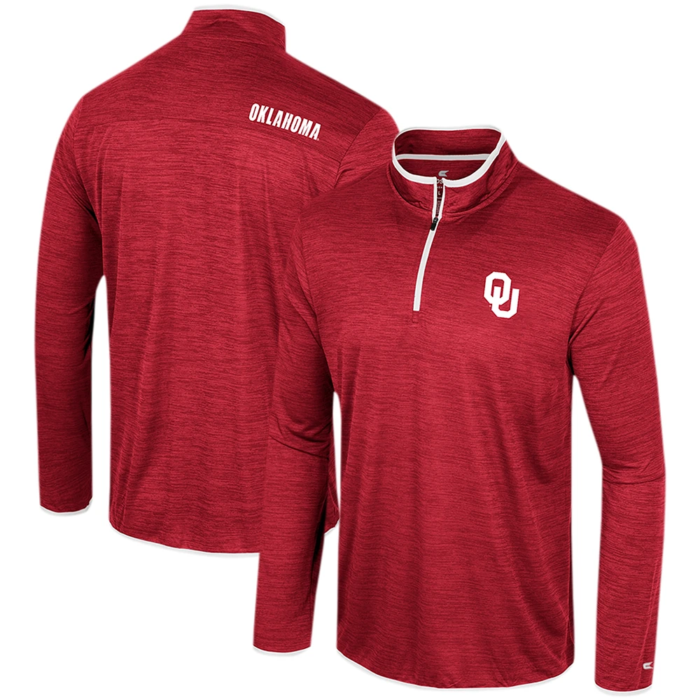 Men's Colosseum Crimson Oklahoma Sooners Wright Quarter-Zip Windshirt