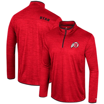 Men's Colosseum Red Utah Utes Wright Quarter-Zip Windshirt