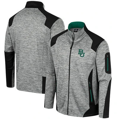 Men's Colosseum Gray Baylor Bears Silberman Color Block Full-Zip Jacket