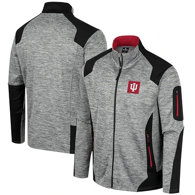 Men's Colosseum Gray Indiana Hoosiers Silberman Color Block Full-Zip Jacket