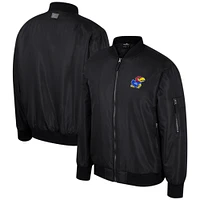 Men's Colosseum  Navy Kansas Jayhawks Full-Zip Bomber Jacket