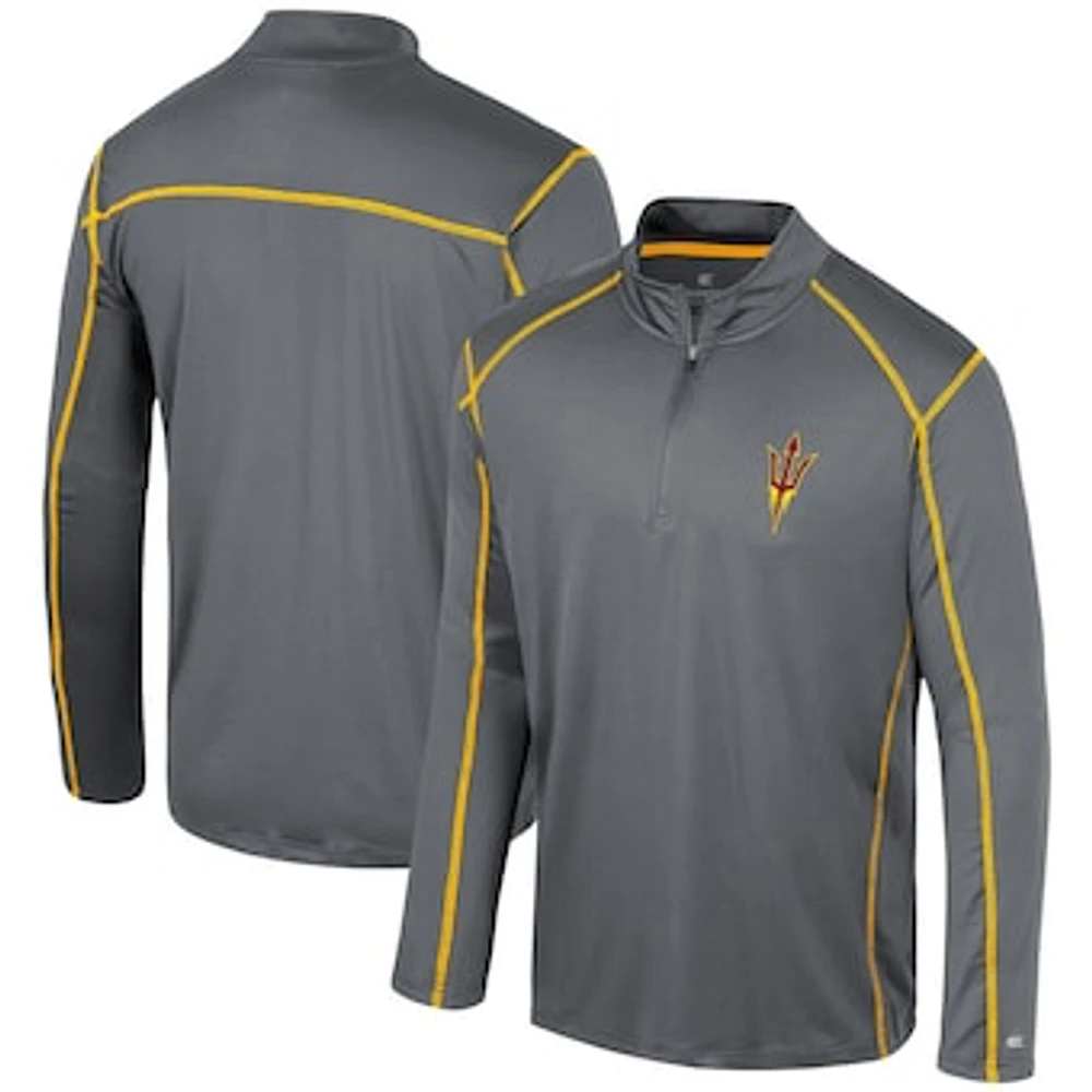 Men's Colosseum Black Arizona State Sun Devils Cameron Quarter-Zip Windshirt