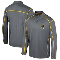 Men's Colosseum Black ECU Pirates Cameron Quarter-Zip Windshirt