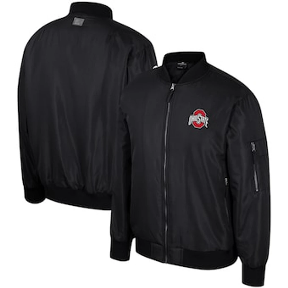 Men's Colosseum  Black Ohio State Buckeyes Full-Zip Bomber Jacket