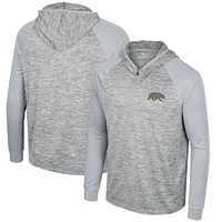 Men's Colosseum Gray Cal Bears Cybernetic Raglan Quarter-Zip Hooded Top