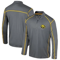 Men's Colosseum Black Iowa Hawkeyes Cameron Quarter-Zip Windshirt