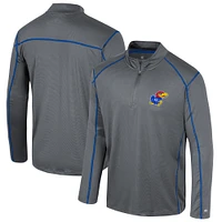 Men's Colosseum Charcoal Kansas Jayhawks Cameron Quarter-Zip Windshirt