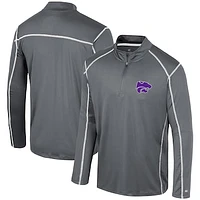 Men's Colosseum Black Kansas State Wildcats Cameron Quarter-Zip Windshirt