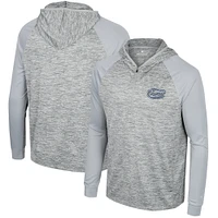 Men's Colosseum Gray Florida Gators Cybernetic Raglan Quarter-Zip Hooded Top