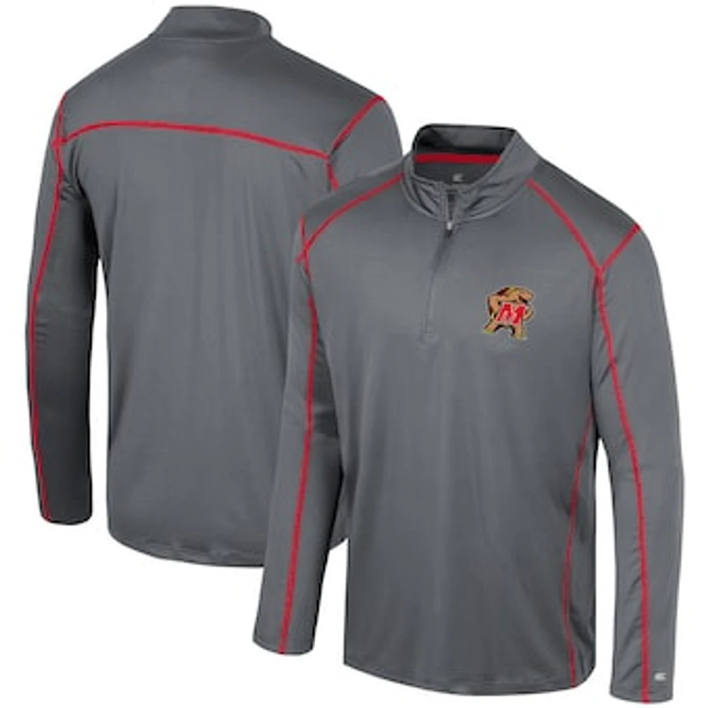 Men's Colosseum Black Maryland Terrapins Cameron Quarter-Zip Windshirt