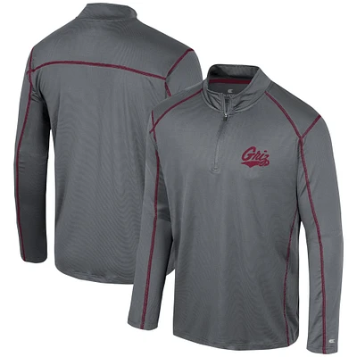 Men's Colosseum Black Montana Grizzlies Cameron Quarter-Zip Windshirt