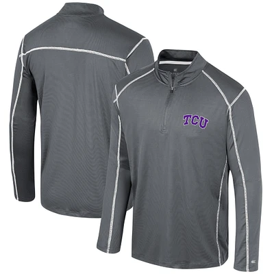 Men's Colosseum Black TCU Horned Frogs Cameron Quarter-Zip Windshirt